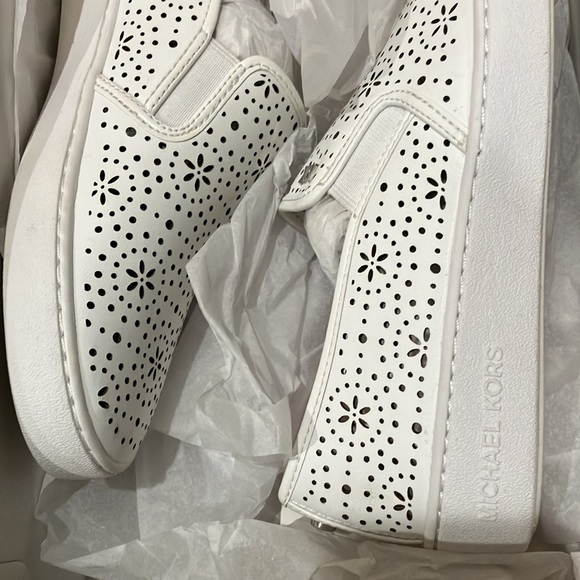 Michael Michael Kors Womens Kane Leather Fashion Sneakers White - Picture 5 of 12